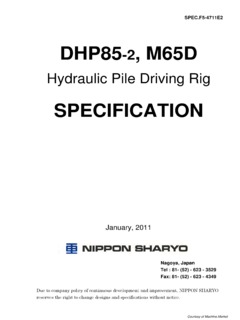 Nippon Sharyo (Nissha) DHP85-2 Specifications