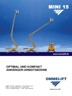 Omme Lift Mini 15 EXJ Specifications