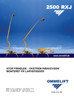 Omme Lift 2500 RXBDJ Specifications