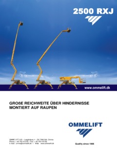 Omme Lift 2500 RXBDJ Specifications
