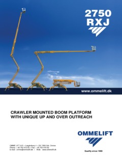 Omme Lift 2750 RXBJ Specifications