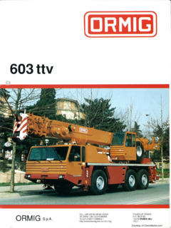 Ormig 603 TTV Specifications