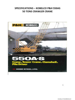 P&H Kobelco 550A-S Specifications