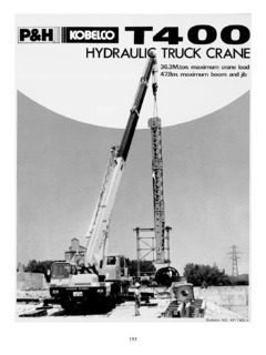 P&H Kobelco T400 Specifications