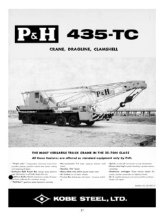 P&H Kobelco 435-TC Specifications