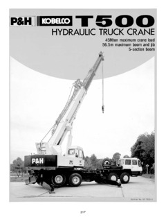 P&H Kobelco T500 Specifications