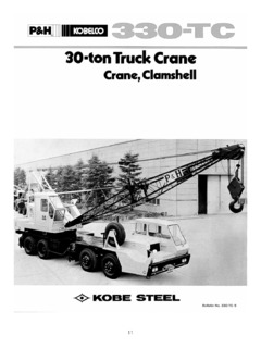 P&H Kobelco 330-TC Specifications