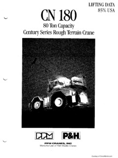 P&H CN 180 Specifications