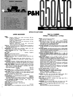 P&H 650A-TC Specifications