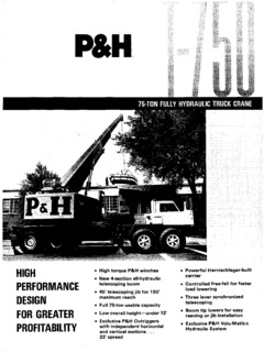 P&H T-750 Specifications