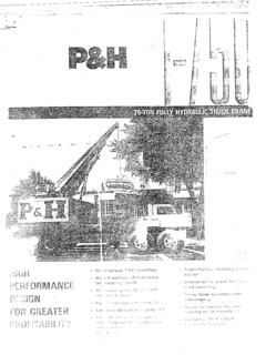 P&H T-750 Specifications