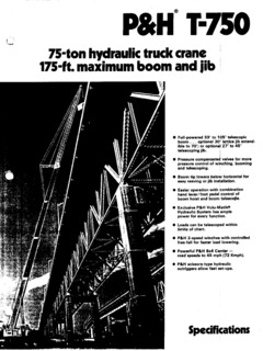 P&H T-750 Specifications