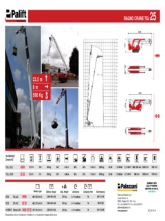 Palazzani TSJ 25/R Specifications