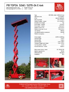 PB Platforms S240-24E 4x4 Specifications