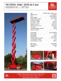 PB Platforms S270-24D 4x4 Specifications