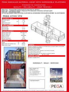 Pega PEGA 27 ME VFC Specifications