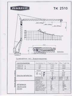 Pekazett TK 2510 Specifications