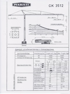 Pekazett CK 3512 Specifications