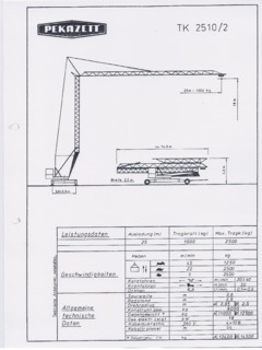 Pekazett TK 2510/2 Specifications