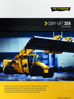 Pettibone CARY-LIFT 304 Specifications