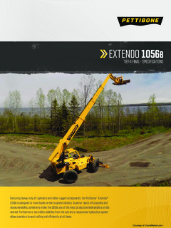 Pettibone EXTENDO 1056B Specifications