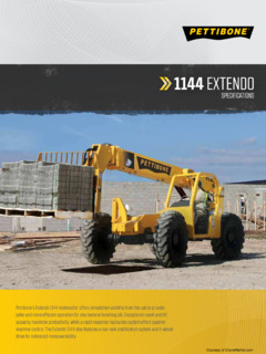 Pettibone EXTENDO 1144 Specifications