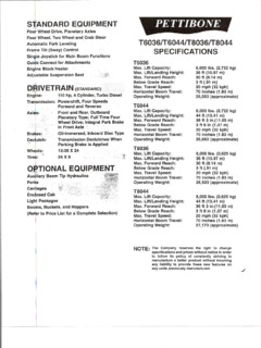 Pettibone T8044 Specifications