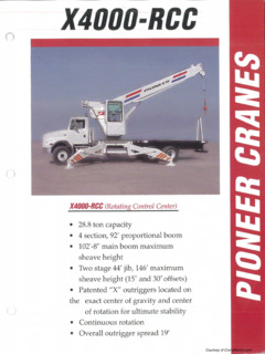 Pioneer X4000-RCC Specifications