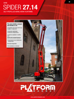 Platform Basket SPIDER 27.14 ED Specifications