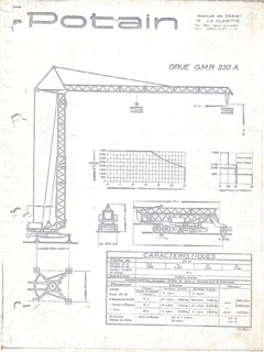 Potain GMR 230 A Specifications