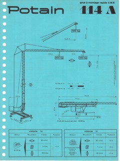 Potain GMR 114 A Specifications