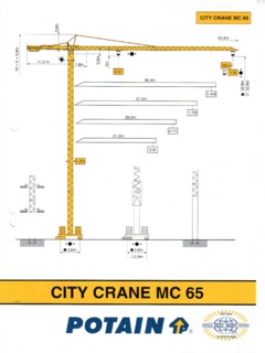 Potain CITY CRANE MC 65 Specifications