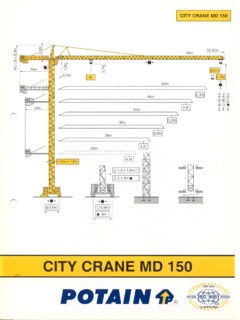 Potain CITY CRANE MD 150 Specifications