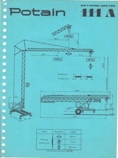 Potain GMR 111 A Specifications