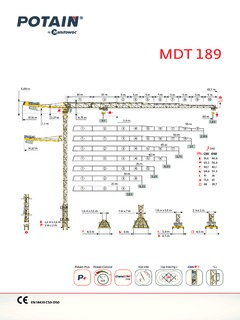 Potain MDT 189 Specifications
