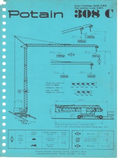 Potain GMR 308 C Specifications