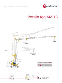Potain Igo MA 13 Specifications