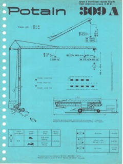 Potain GMR 309 A Specifications