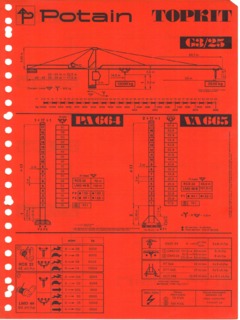 Potain TOPKIT G3/25 Specifications