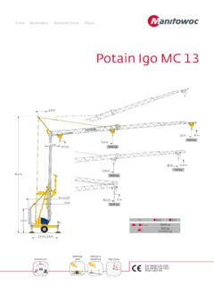 Potain Igo MC 13 Specifications