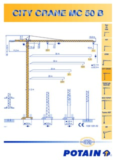 Potain CITY CRANE MC 50 B Specifications