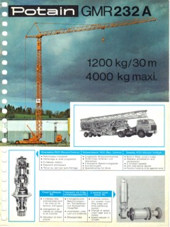 Potain GMR 232 A Specifications