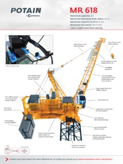 Potain MR 618 Specifications