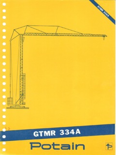 Potain GTMR 334 A Specifications