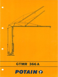 Potain GTMR 366 A Specifications