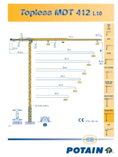 Potain Topless MDT 412 L16 Specifications