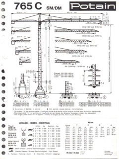 Potain 765 C SM Specifications