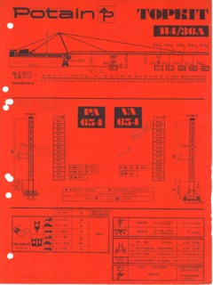 Potain TOPKIT H4/36A Specifications