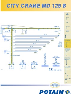 Potain CITY CRANE MD 125 B Specifications