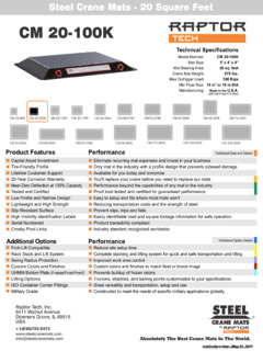 Raptor Tech Steel Crane Mats CM 20-100K Specifications